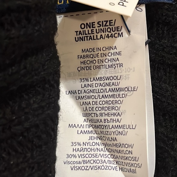 Polo Ralph Lauren Winter Beanie Hat and Scarf set black white Lambswool One Size - Picture 4 of 4